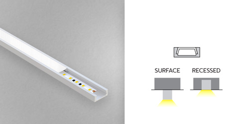 Diffused LED Strip Aluminium Mounting Profile