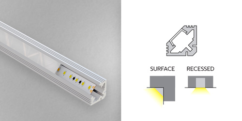 Diffused LED Strip Aluminium Mounting Profile