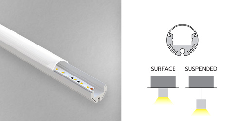 Diffused LED Strip Aluminium Mounting Profile