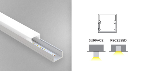 Diffused LED Strip Aluminium Mounting Profile