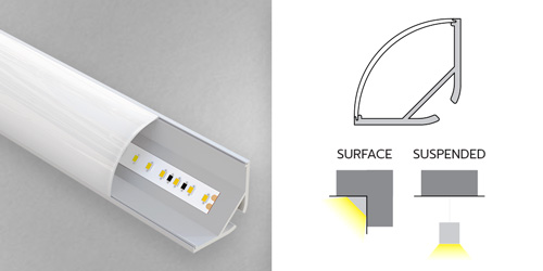 Diffused LED Strip Aluminium Mounting Profile