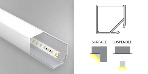 Diffused LED Strip Aluminium Mounting Profile